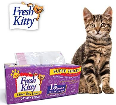 Fresh Kitty Jumbo Drawstring Scented Litter Pan Box Liners