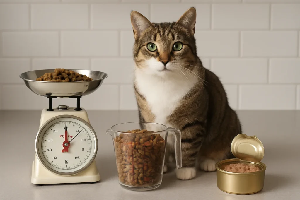 how much cat food per day