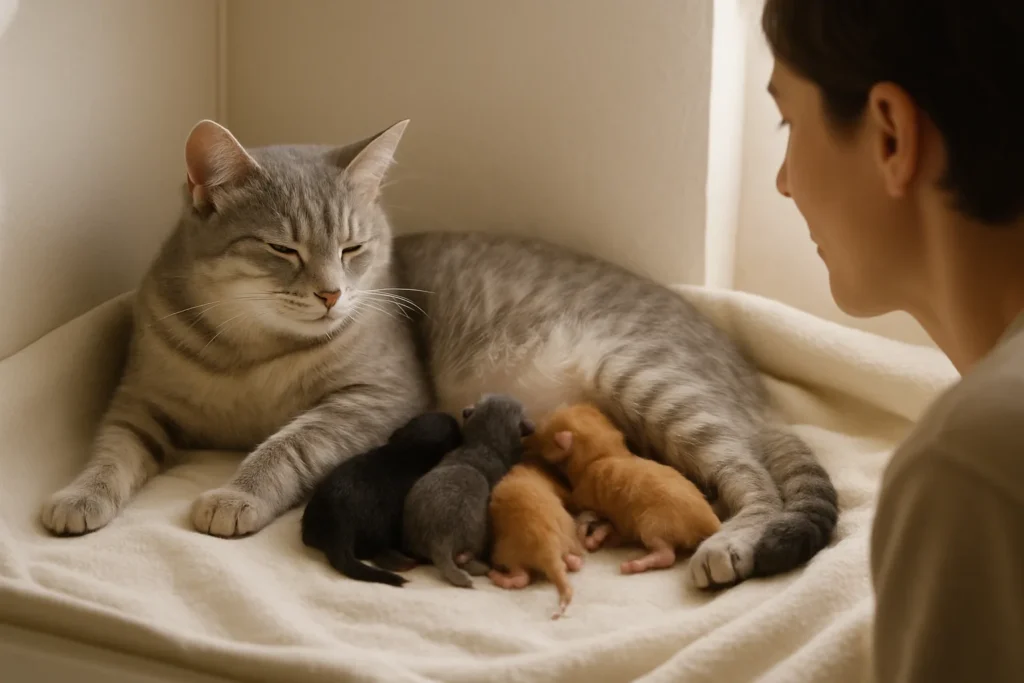 my cat just had kittens what do i do