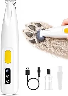 FURBONA Dog Paw Trimmer, 18mm Quiet Dog Hair Trimmer with LED Light