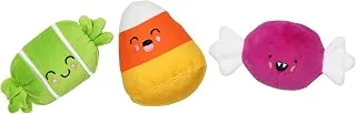 Pearhead Halloween Candy Toy Set Pearhead Plush Halloween Candy Dog Toys, Set of 3 | Three Candy-Shaped Designs, Built-In Squeakers, Interactive Fetch and Play, Halloween Pet Gift for Dogs and Puppies